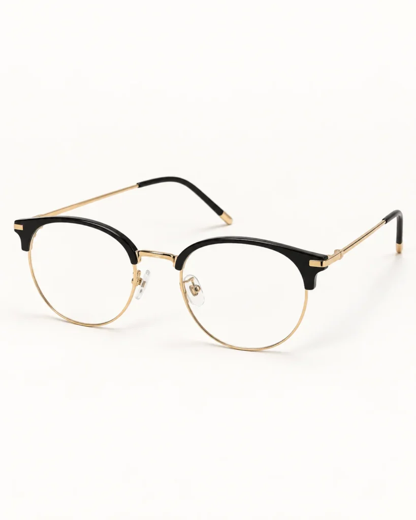 Gold Browline Non-Prescription Blue Blockers
