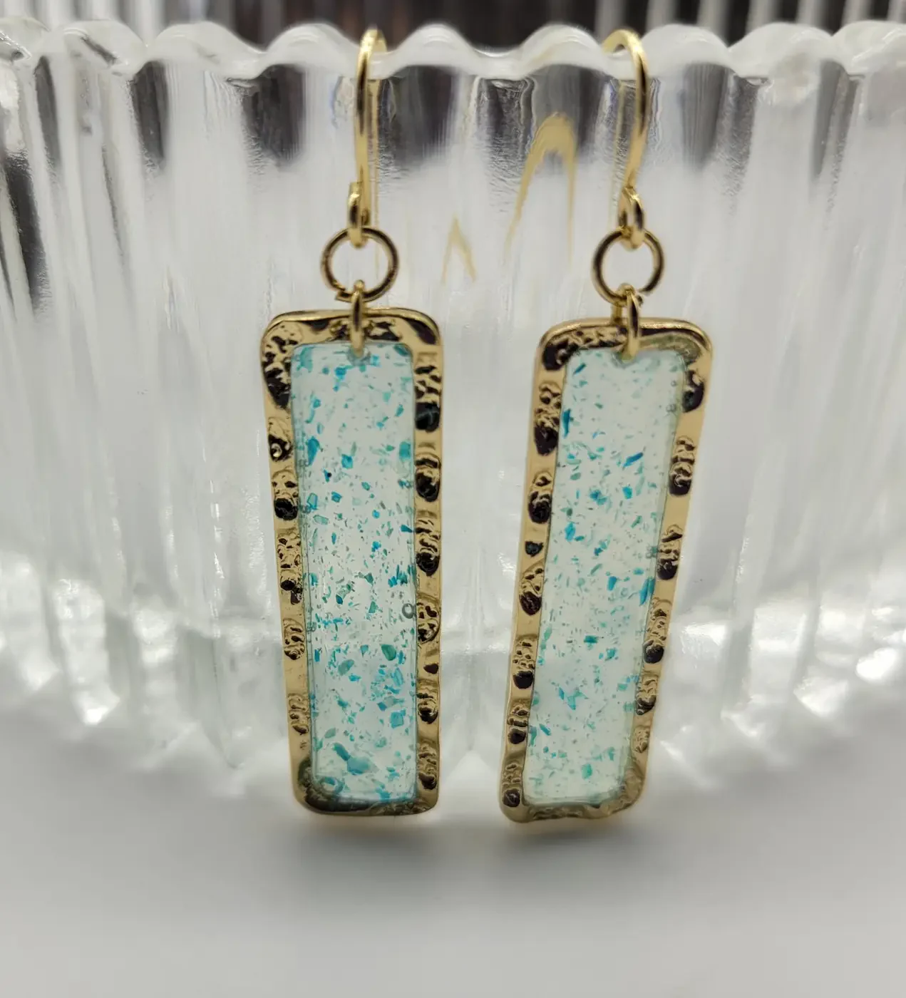 Luxe Gold-Trimmed Acrylic Earrings