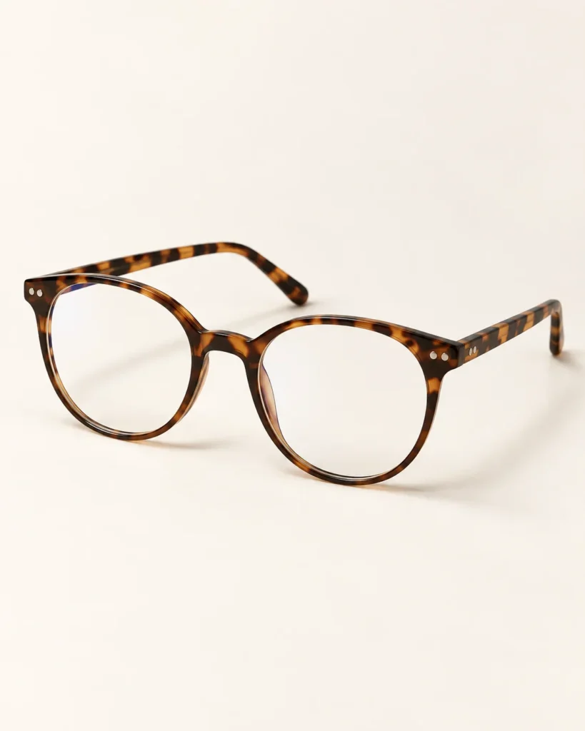Medium Round Non-Prescription Blue Blockers – Tortoiseshell