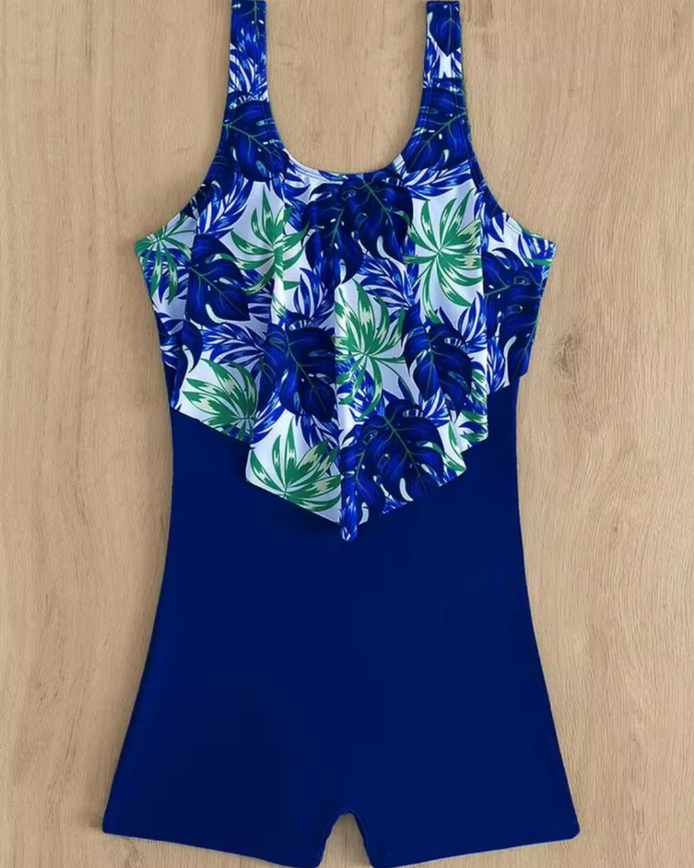 Paradise Found: Tropical Print One Piece - Blue