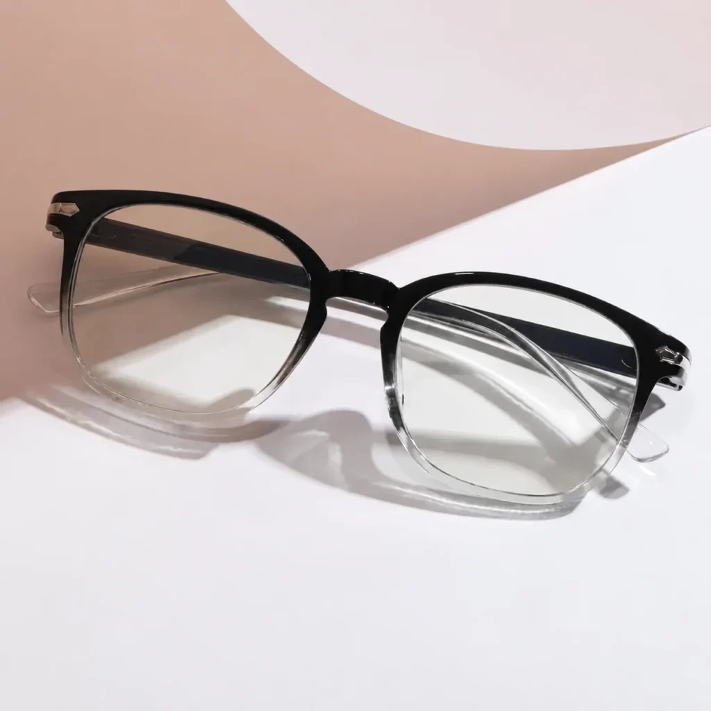 Rounded Square Plastic Ombre Blue Blockers