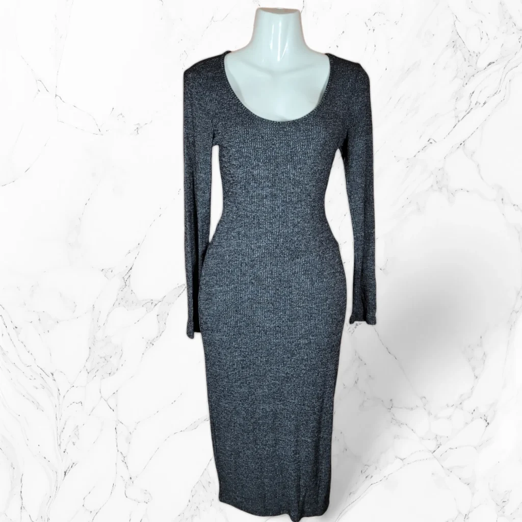 Sleek Smoke - Ribbed Midi Dress