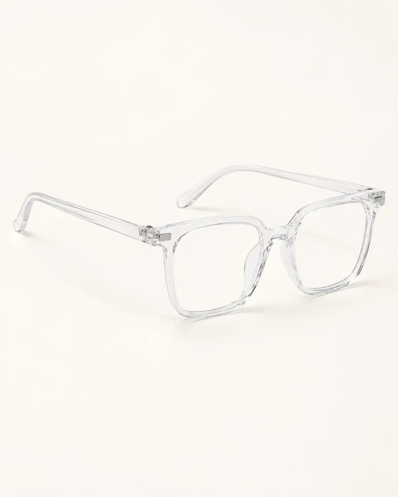 Square Stylish Plastic Clear Blue Blockers